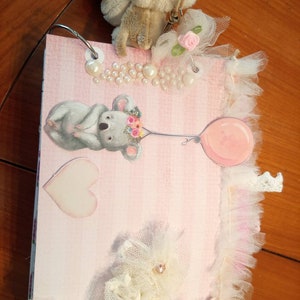 Para presente de nascimento, diário, álbum, scrapbook, brocante, peça única para lembranças, bilhetes, cartões de notas, etc.