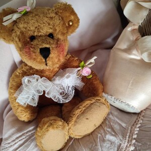 Älteres Zauberhaftes Bärchen Teddy als ballerina Teddybär brocante shabby chic nostalgie ballett Vintage florentinerspitze Bild 5