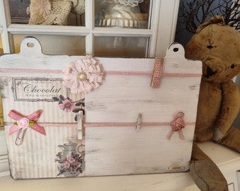 Memoboard memo FotoTafel fotowand Klemmbrett brocante shabby chic Vintage chocolate paris Frankreich