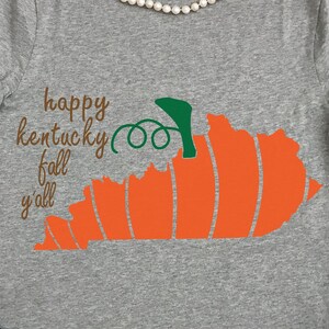 Happy Kentucky Fall - digitales Thanksgiving Zitat mit Kürbis, SVG, DXF, EPS Dateien für Schneidemaschinen, Bügelbild, Vinyl Aufkleber