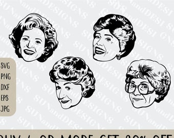 Golden Girls svg Bundle, Portrait svg Bundle, Cricut Cut File, Silhouette Cut File, Betty White svg, Golden Girls svg, svg Bundle