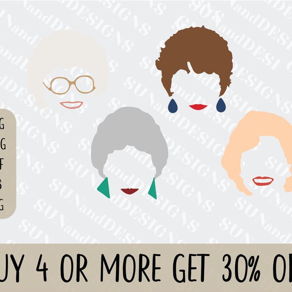 Golden Girls Hair SVG Cut Files | Golden Girls Design | Sophia, Dorothy, Blanche, Rose SVG | Digital Download | svg dxf png eps studio3