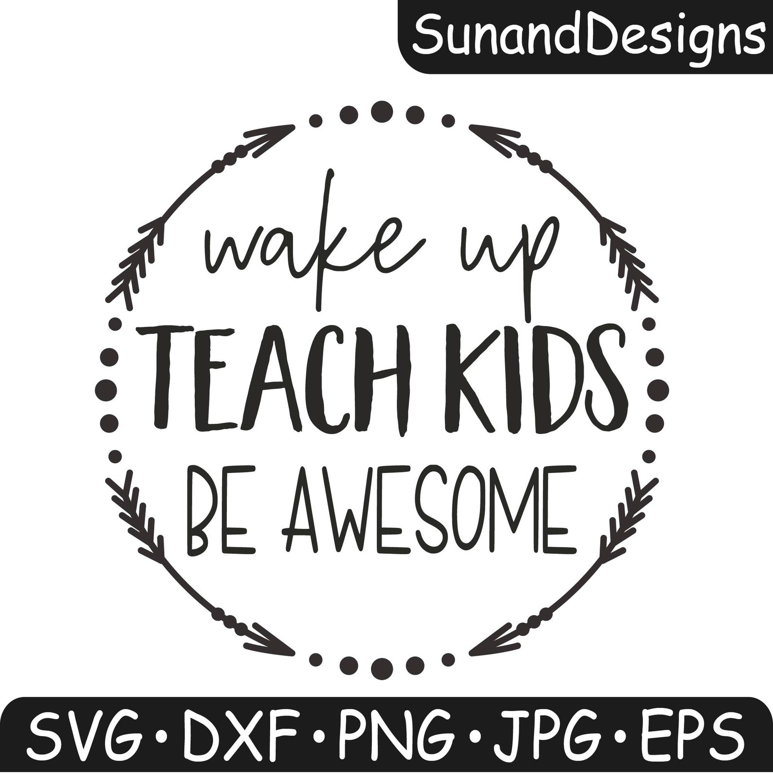 Teacher SVG Wake up Teach Kids Be Awesome Cut Files for | Etsy