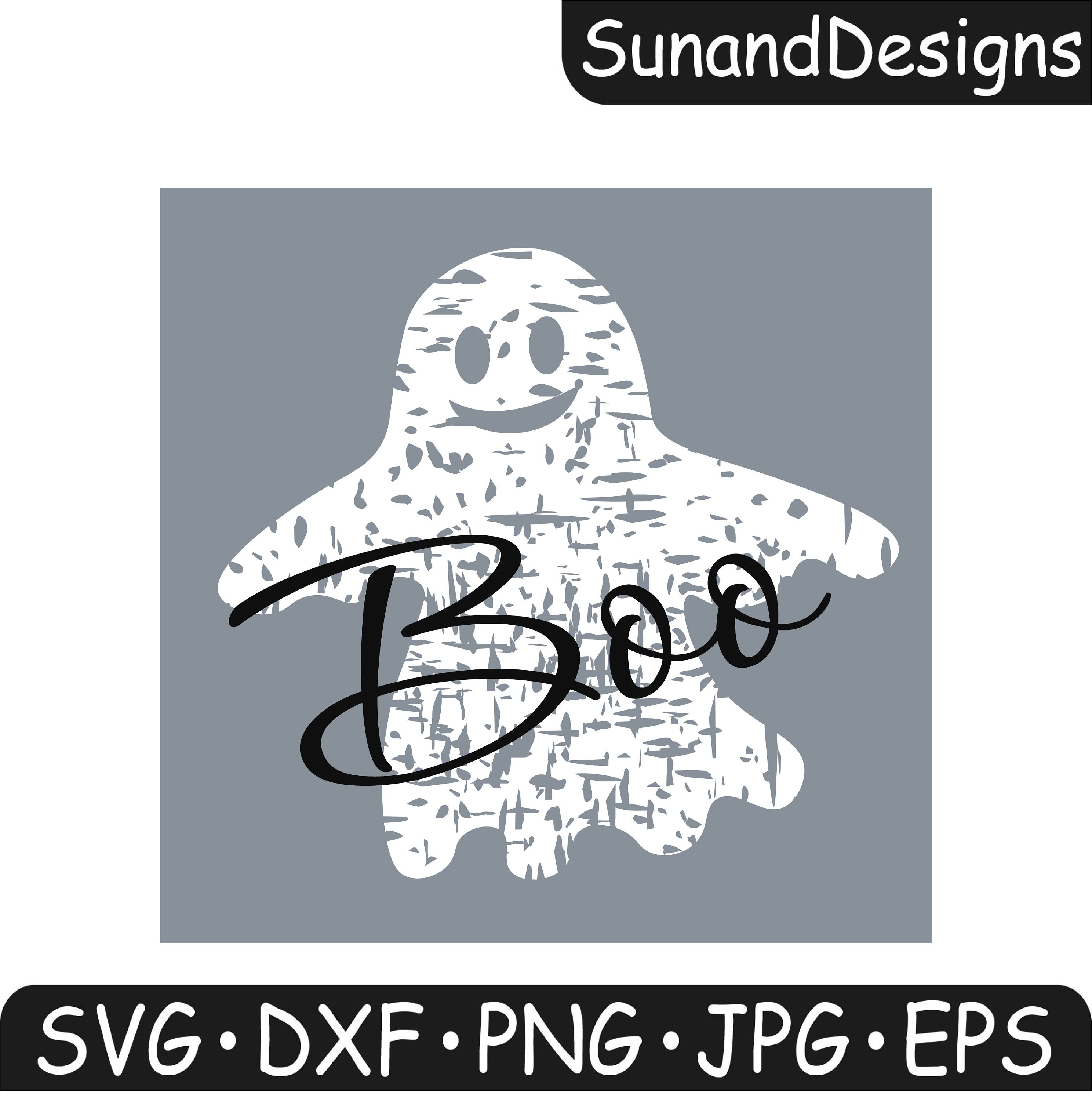 Boo Ghost - Instant Download SVG, DXF, EPS, Png, Jpg, Halloween T-shirt ...