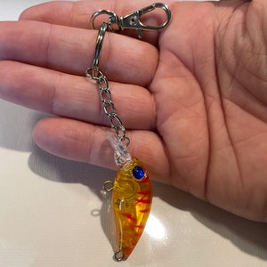Handmade Fish Bait Keychain: Fisherman Gift