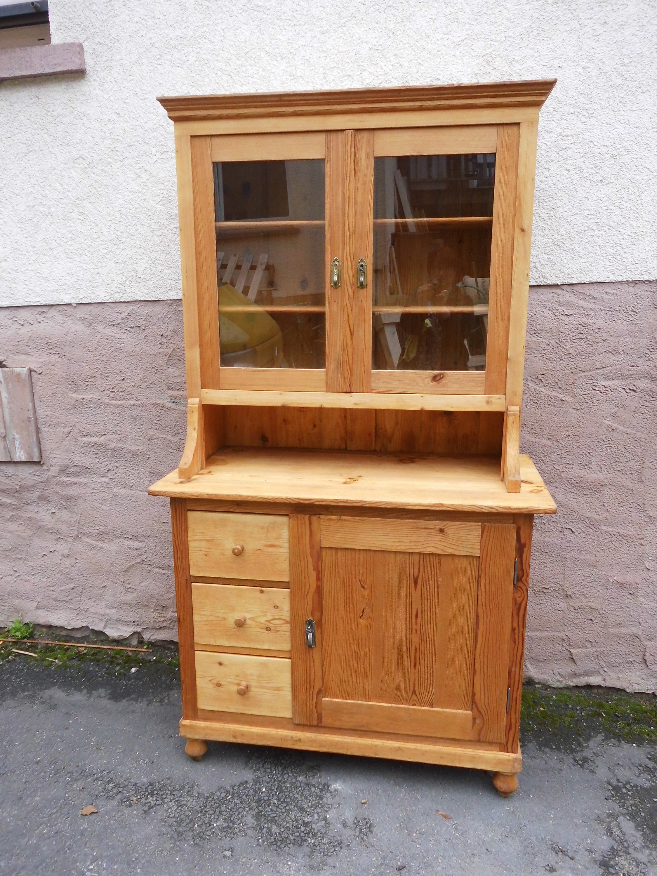 Biedermeier Antique Kitchen Cabinet Around 1860 Bread Cabinet Made