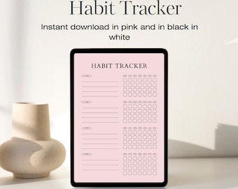 Habit Tracker, Digital Habit Tracker, Printable Habit Tracker, Instant Download, Self Care, Goal Tracker, Daily Tracker