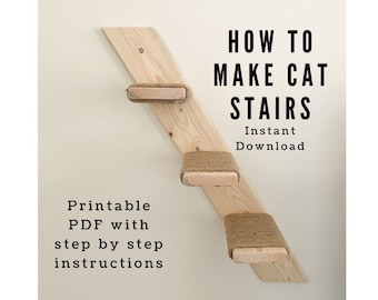 Digital Wood Working, Cat Stairs PDF Digital Printable - Any skill level, Cat Stairs PDF, printable woodworking guide, DIY Cat Stairs