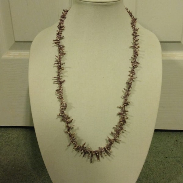 Les Bernard Inc. 1976 "Rare Species Collection" purple branch coral necklace