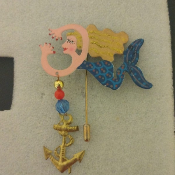 Fanciful Flights Mermaid with anchor pin by Karen Rossi for Silvestri