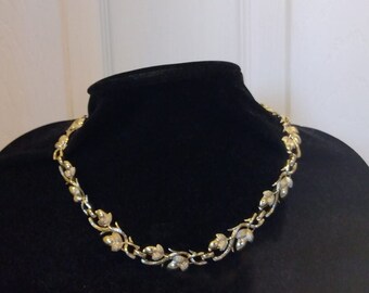 Coro 1960s-era gold-tone acorn choker necklace