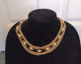 Celebrity N.Y. multi-strand gold tone chain statement necklace