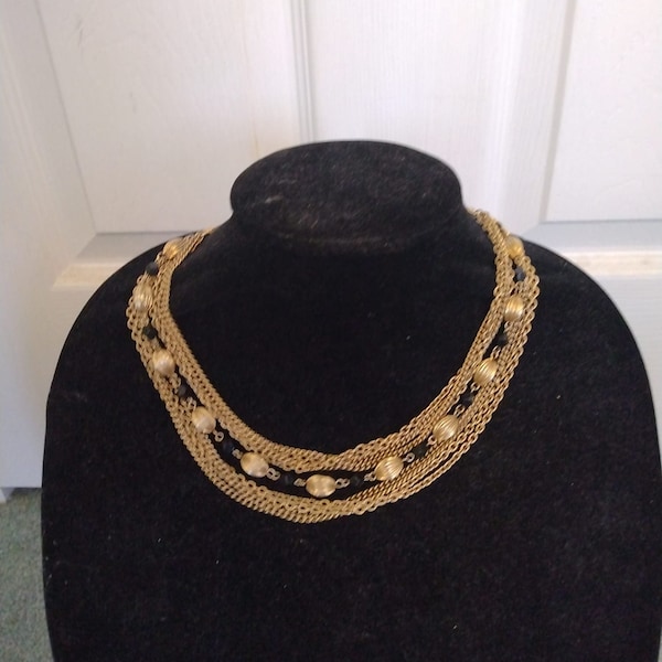 Celebrity N.Y. multi-strand gold tone chain statement necklace