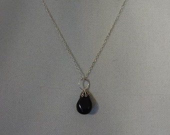 Collana con pendente in quarzo fumé