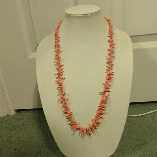 Les Bernard Inc. 1976 "Rare Species Collection" pink branch coral necklace