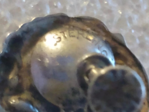 Sterling silver textured screwback earrings - image 4