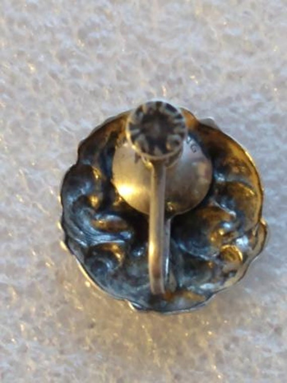 Sterling silver textured screwback earrings - image 3