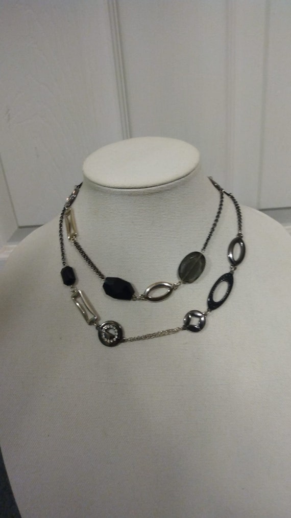 Lia Sophia "Joann" black station necklace