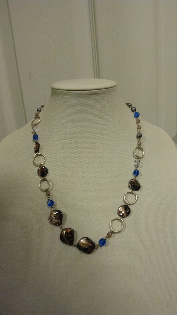 Lia Sophia "Indigo" bead necklace with genuine bla
