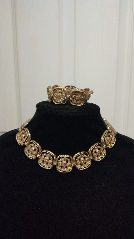 Bergere 1960sera royal crest choker necklace and bra… Gem