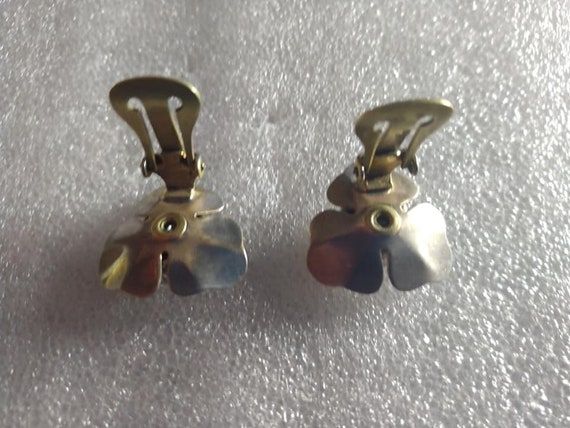 Rare Barclay shamrock-shaped clip-on earrings - image 6