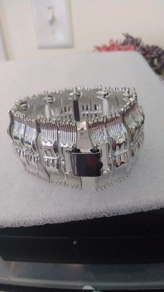 Coro Pegasus silver-tone textured bracelet