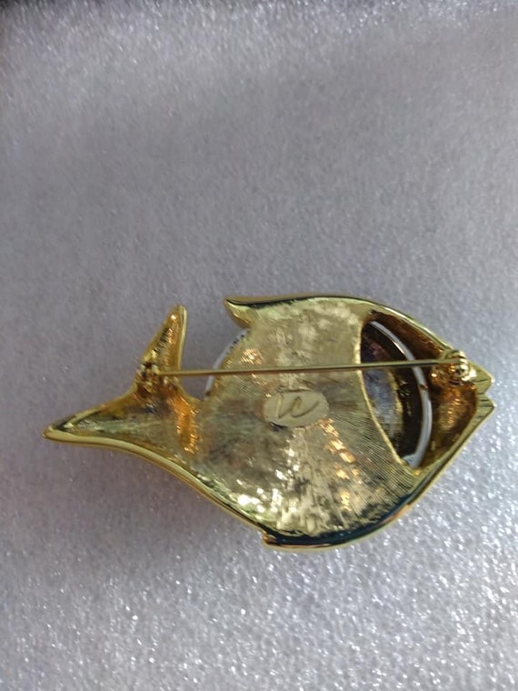 Liz Claiborne 1980s fish brooch - image 3