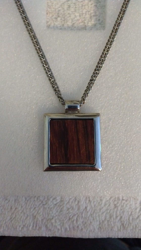 Dude brand simple wooden pendant necklace