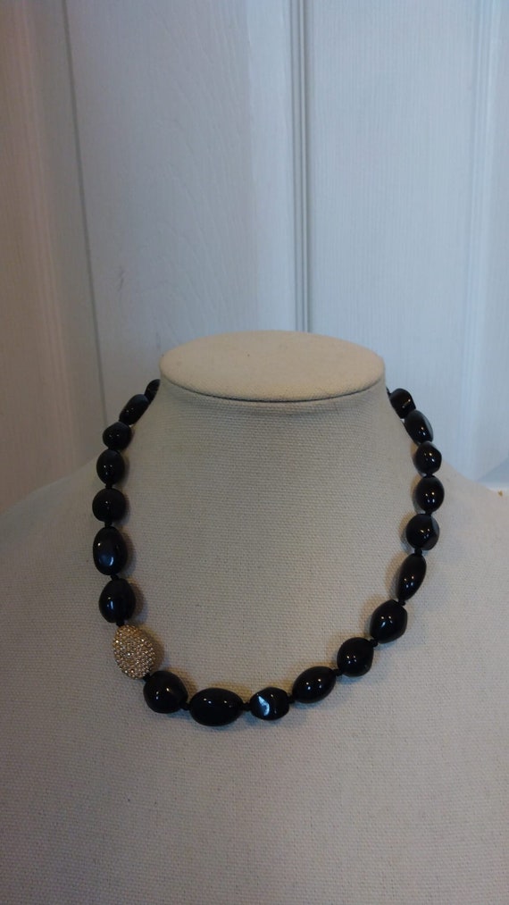 Nolan Miller Glamour Collection black beaded neckl