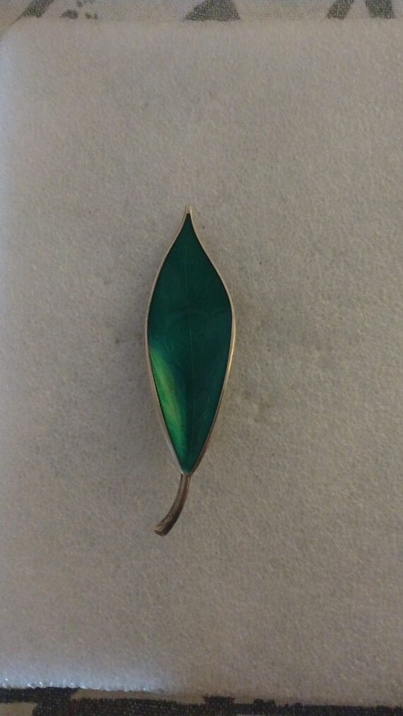 1950s-era David Andersen sterling silver green ena