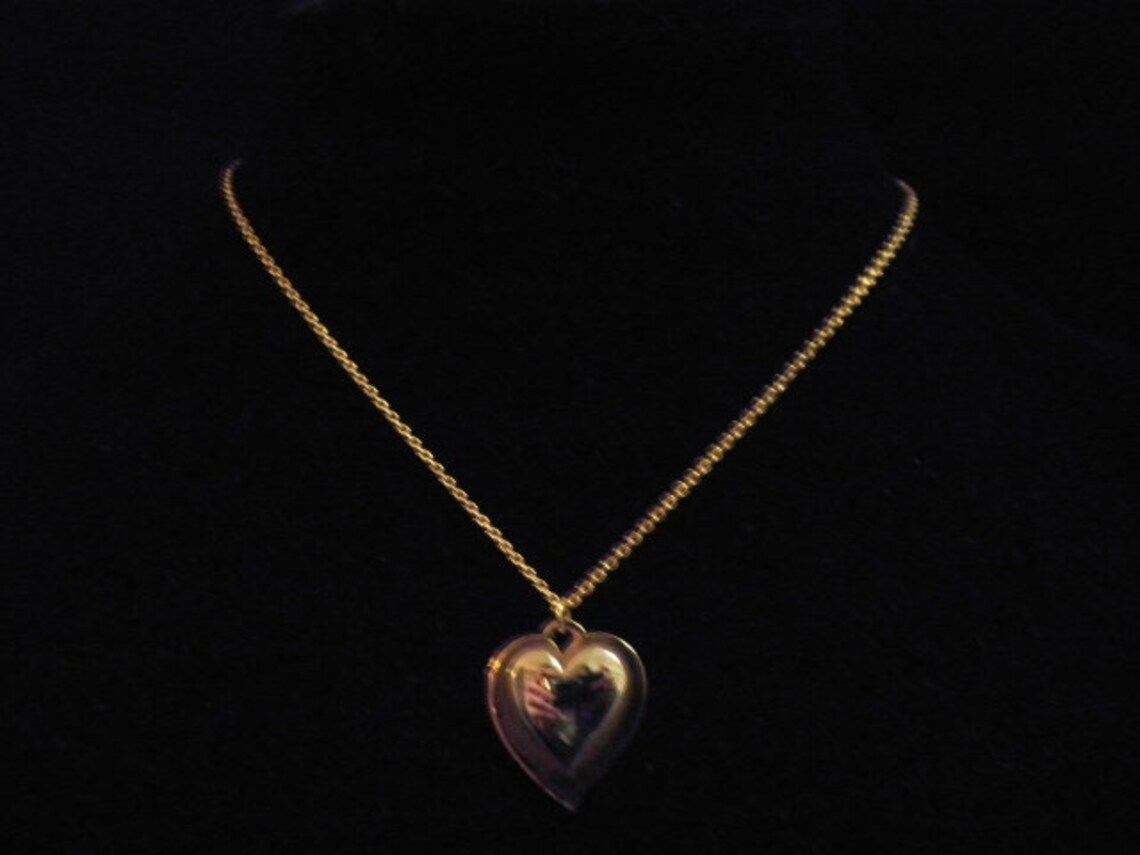 Artistry TM silver tone and gold tone heart pendant necklace | Etsy