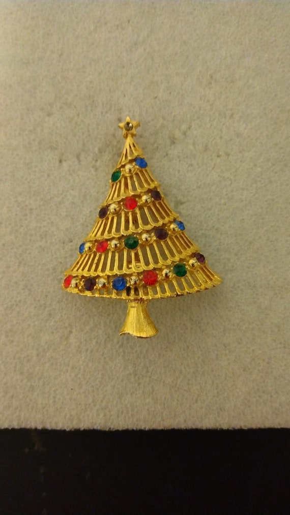1950s-era JJ (Jonette Jewelry) Christmas Tree bro… - image 1