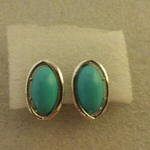 Coro blue and silver-tone clip-on earrings image 1