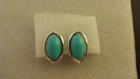 Coro blue and silver-tone clip-on earrings - image 1