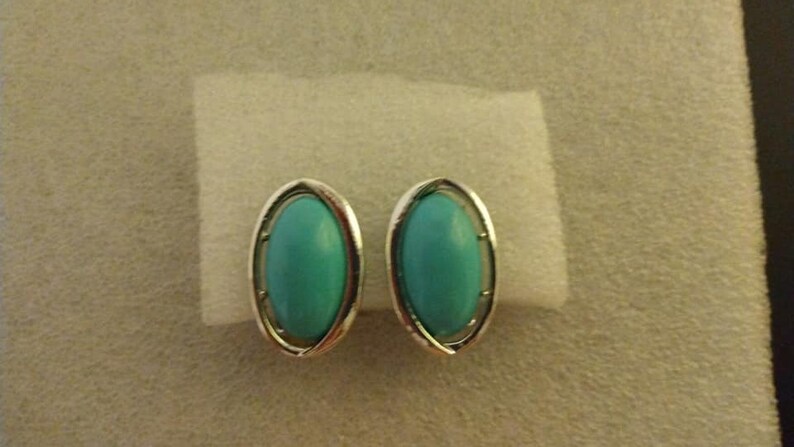 Coro blue and silver-tone clip-on earrings image 1