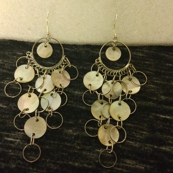 Mother-of-pearl chandelier earrings