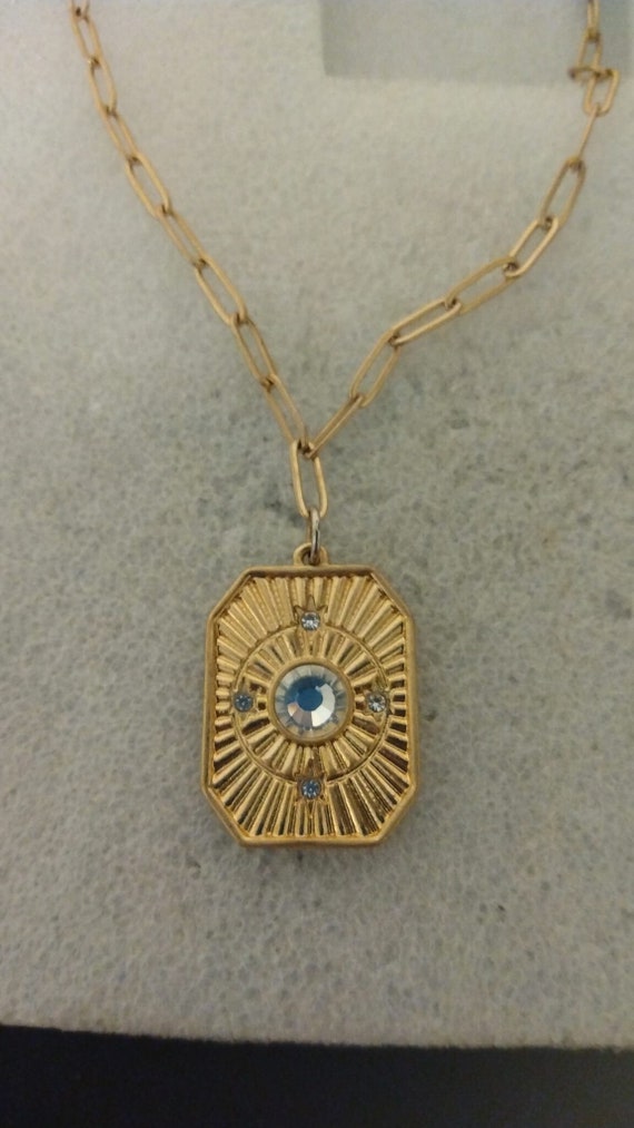 Gold-tone Art Deco pendant necklace by Canvas