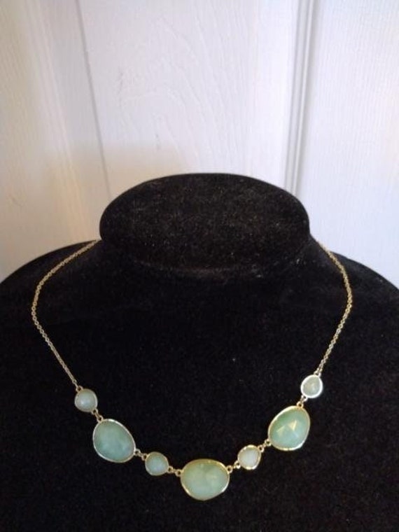 Talbot's green and gold tone necklace