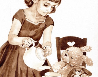 coffee painting Tea Party