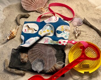 Entdeckertasche, Strandtasche, Sammeltasche, Sandspielzeug, Fräulein Storchenbein