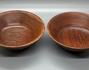 Vintage Wood Bowls Japan Set of 2 Mid Century Antique Ware