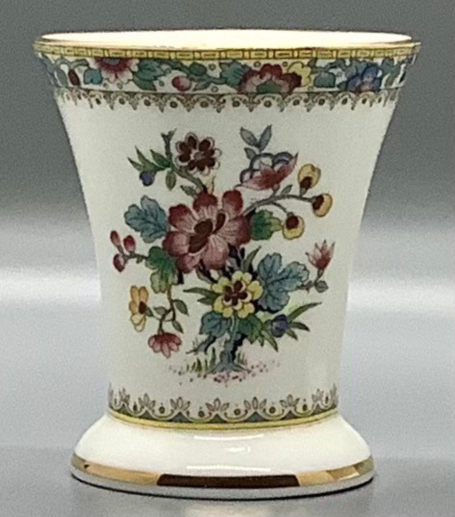 Coalport Bone China Ming Rose Miniature Vase C1960 Etsy