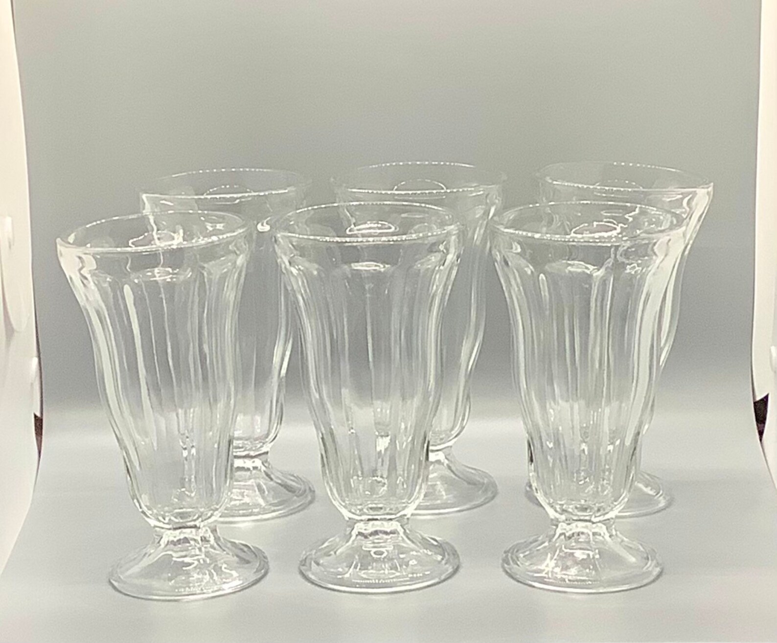 Vintage Ice Cream Sundae Glasses 1950s Style Clear Glass 6 Pc Etsy