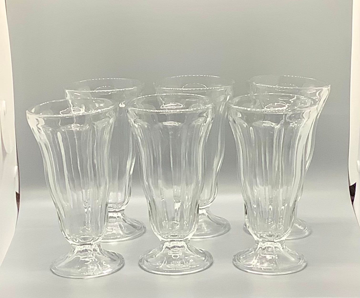 Vintage Ice Cream Sundae Glasses 1950s Style Clear Glass 6 Pc Etsy UK