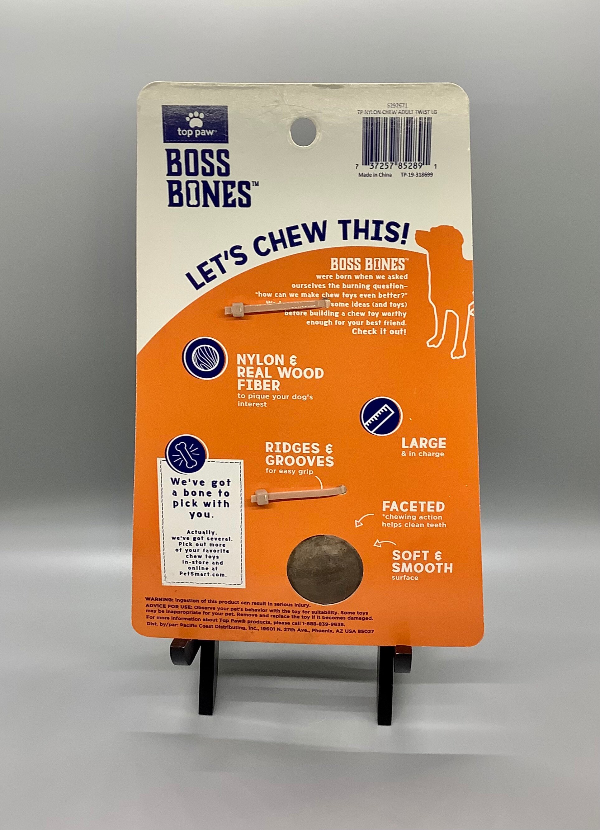 Top Paw Boss Bones Chew Twist Dog Toy Adult Size Moderate Etsy