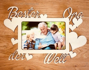 Bester Opa der Welt - Bilderrahmen Gravur - ohne G