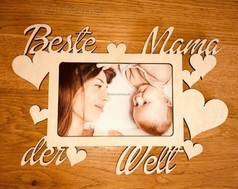 Beste Mama der Welt - Bilderrahmen Gravur - ohne G