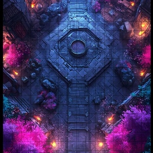 Fey Garden-stridskarta, DnD-stridskarta, D&D, stridskarta, Dungeons and Dragons, 5e, Roll20, Fantasy Grounds, Foundry, VTT, Digital karta