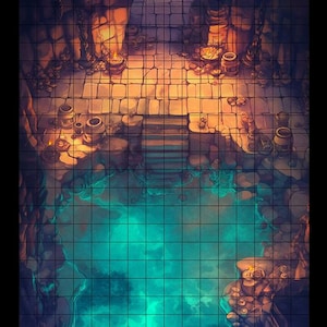 Cross the Deep Battle Map,  DnD Battle Map, D&D, Battlemap, Dungeons and Dragons, 5e, Roll20, Fantasy Grounds, Foundry, VTT, Digital Map
