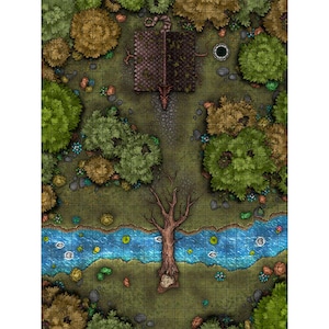Cabin in the Woods Battle Map, DnD Battle Map, D&D, Battlemap, Dungeons and Dragons, 5e, Roll20, Fantasy Grounds, Foundry, VTT, Digital Map